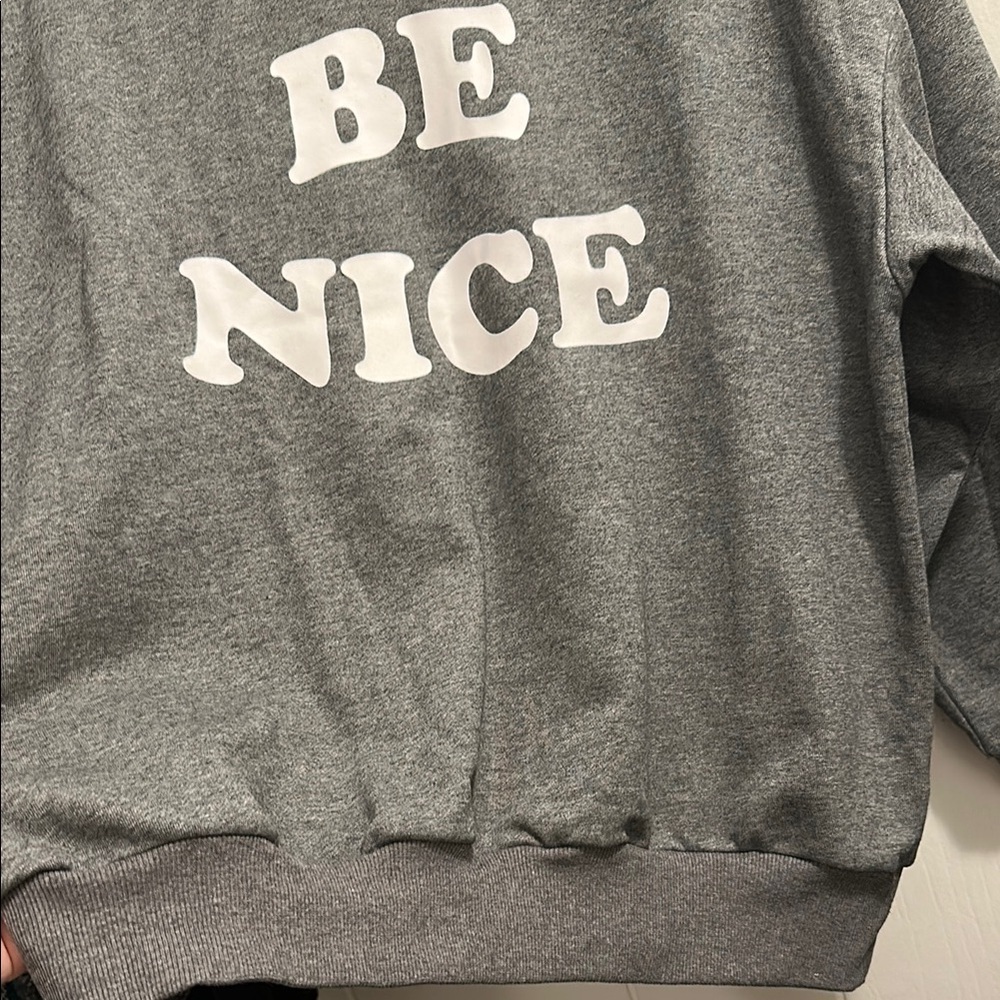 Gray 'Be Nice' Sweatshirt View 5